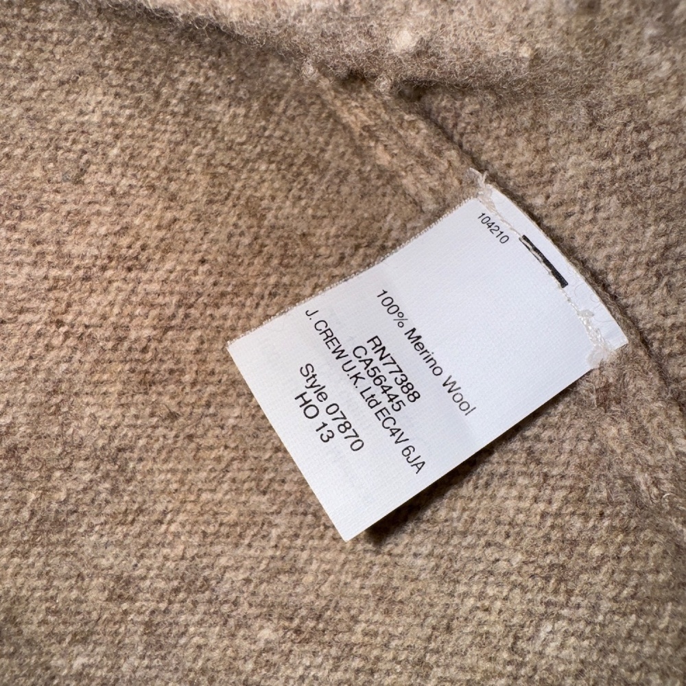 EUC Madewell Cozy Boatneck 100% Merino Wool Sweater Tan Size Small - Picture 6 of 8